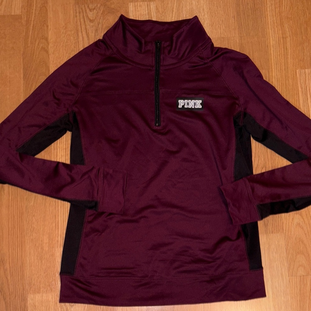 VS Pink Maroon Quarter-Zip Pullover - Picture 1 of 7
